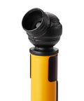 Close-up of Low Pressure Pencil Tire Gauge 0-20 PSI For Turf Equipment ATVs And UTVs, showing black tip and yellow body.