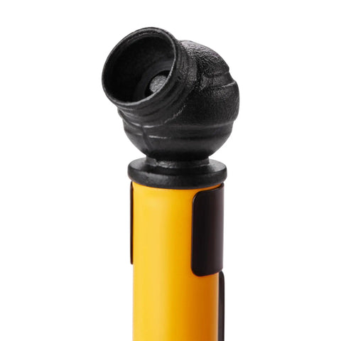 Close-up of Low Pressure Pencil Tire Gauge 0-20 PSI For Turf Equipment ATVs And UTVs, showing black tip and yellow body.