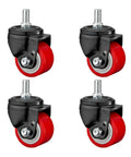 Tough As Nails Heavy Duty Caster Wheels With Top Plate Swivel And Brake Non Marking PU Castors, set of four with M threaded stem