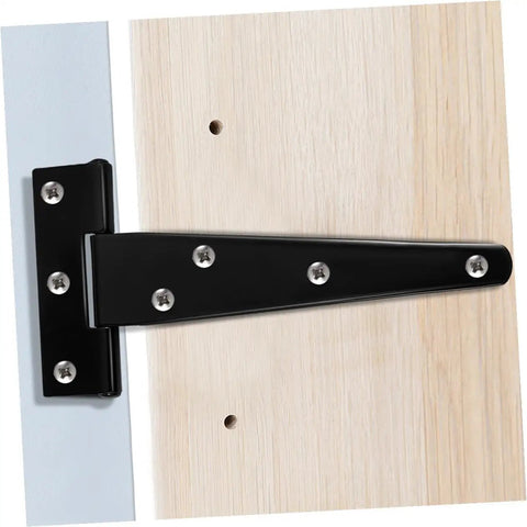 Close-up of 8 Pack 5 Inch Black Galvanized T Type Weld On Chest Hinges Detachable Slip Joint Outdoor Hinges for Gates