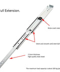 Heavy Duty Full Extension Ball Bearing Drawer Slides 68 Inch Industrial Guide Rail showing solid steel construction and features.