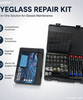 Trusted 37 Piece Glasses Repair Kit For Specs And Shades Featuring Precision Screwdrivers Micro Screws Silicone Nose Pads Tweezers Compact Fixing Tools Ready For Everyday Carry Road Trips Or Quick Fixes On The Fly in a compact black case.