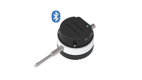 BlueDial Bluetooth Dial Indicator Lite with 0.01mm Resolution and 1 Inch Range Your Go To Precision Gauge for Machining and DIY Projects Wireless Data At 8 Hz Up To 30 M Outdoor 400 mAh Battery, top view