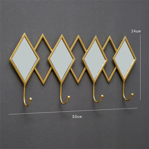 Heavy Duty Wall Mount Coat Hooks Built Tough For The Daily Grind Rustproof And Scratch Resistant Wall Rack with diamond mirrors.