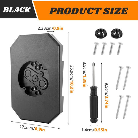 Two Pack Vinyl Siding Mounting Blocks For Half Inch Lap Siding With Built In Electrical Box And Vertical Lamp Mounting Plates For Outdoor Light Fixtures In Black Finish Durable Plastic Construction That Paints To Match Siding Color And Lasts Outdoors. size 10.2 x 6.9 in
