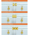 Connection parts for Hella Tough Clear Acrylic Railing One Point Six To Nineteen Point Seven Feet, showing wall mount hardware.