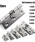 Six Pack Spring Door Hinges Self Closing Stainless Steel With Brushed Finish, various sizes, close-up side view
