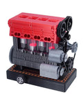 L4 Inline Four Engine Model Kit That Runs Dope Mini Car Motor 3D printed mechanical engine with LED, desktop display view