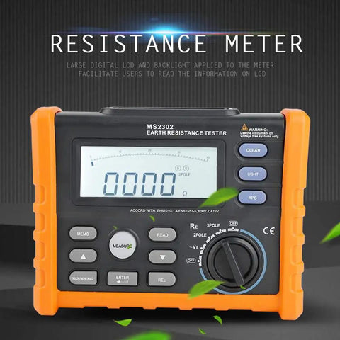 Digital Ground Earth Tester Meter 0 To 4K Ohm Insulation Tester Multimeter With LCD Backlight Display