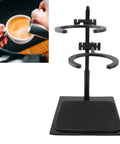 Premium 6 Piece Manual Brewing Station Featuring Rock Solid Aluminum Alloy Stand with dual cup holder and textured base.