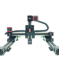 Motorized Three Axis Gantry Robot Stage Featuring Linear Belt Drive Plus Stepper Motors For Cnc Routing, compact structure.
