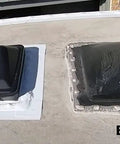 Comparison of camper roof vents showing RV Roof Tape 2 Inch By 50 Foot Black for Camper And Trailer Roof Repair, Waterproof Sealant Tape applied.