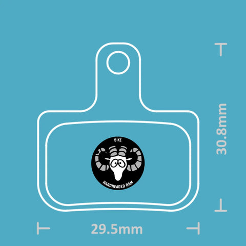 Diagram of bike pad dimensions, 2 Pairs Resin Bike Pads For Quiet, High Power Braking On Trail And XC Rides, Fits Level T TL Elixir DB