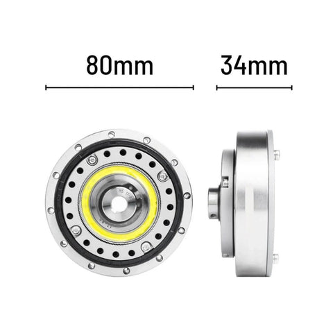 Harmonic Drive SHF-17-I Strain Wave Gearbox High Torque for Automated Robotic Arm Servo Motor System, front and side view