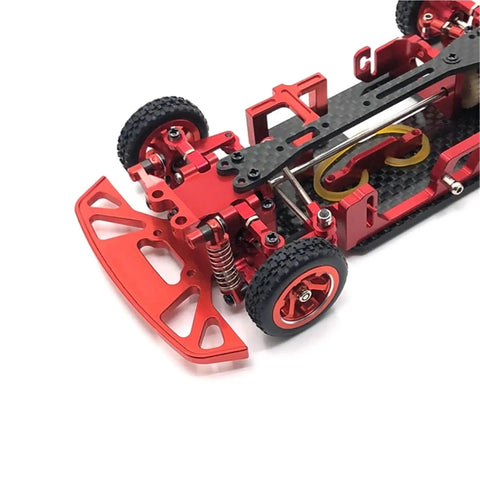 High Grip RC Racing Tire Skins For 1/28 Scale Cars Upgraded Wheel Skin Tires on red chassis with detailed suspension and bumper