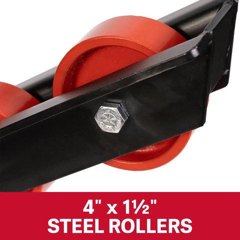 Rock Solid Heavy Duty Pipe Jack Stand With Smooth Rolling Pvc Casters And Beefy Steel Rollers For Haulin Giant Pipe Up To 36 Inches Wide While Nailing 2500 Lb Loads On Any Garage Floor