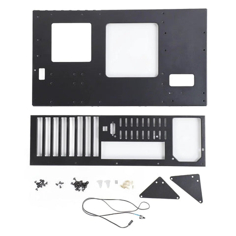 Heavy Duty Open Pc Rack Enclosure Stand With Clean Cable Routing Supports Atx Micro Atx Itx Boards Reinforced Steel parts, layout on a white background.