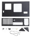Heavy Duty Computer Open Case Rack For ATX Motherboards Featuring Reinforced Thickened Steel Platform and Triangular Mounting Brackets, unassembled parts and screws.