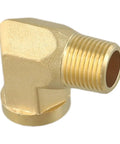 Brass 90 Degree Pipe Connector with NPT Thread Elbow Fitting for Industrial Piping Hollow Through Bore Main Body Integrated Connecting Ends Built for Easy Inline Install Durable Brass Pipe Joint for Extending Straight Runs 10 Pack, close-up