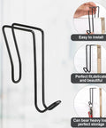 Close-up of Must Have 4 Pack Wire Cubicle Hooks for Coat Hangers and Office Partition Panels Wall Mount over Cubicle Hanger Accessories.