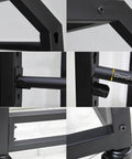 Industrial Grade Heavy Duty Steel Storage Rack For Window Tint Film Vinyl Wrap And Wallpaper Rolls With detailed close-ups of reinforcements and measurements.