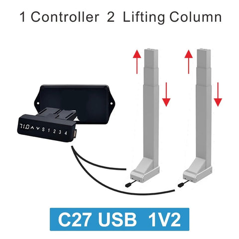 Reliable Heavy Duty Linear Actuator Motor For Tv Lifts And Motorized Table Legs Delivering Smooth Electric Lifting Action with controller and lifting columns.