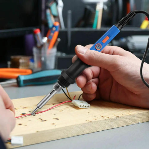60W Soldering Iron Kit With Adjustable Temperature Jewelry Soldering Gun in use on electronics repair project