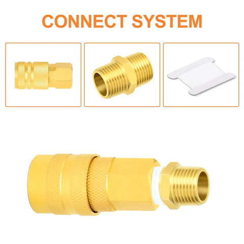 Beefy Brass Pipe Fitting Set Ten Pack Three Eighths Inch Male To Three Eighths Inch Male Hex Nipples Heavy Duty Forged Brass NPT Threads