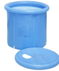 Inflatable Portable Bathtub For Adults Foldable Soaking Spa Tub Ice Bath And Cold Plunge For Athletes Sky Blue 29.5 Inch
