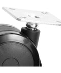Built Tough Locking Caster Wheels For Weber Spirit 200 And 300 Series Grills, close-up of swivel plate and wheel.