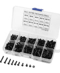 High Quality 300 Piece M3 Bolts And Nuts Set Featuring Black Button Head Hex Socket Screws Durable Machine Fastener Assortment Kit For Home Repair Projects With Organized Storage Box Heavy Duty Hardware Solutions Gets The Job Done Right Great Value Today. Black M3 bolt and nut assortment kit in organized storage box