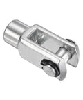 Beefy Air Cylinder Rod Clevis End Y Connector Set, 3 Pack, 42mm Length, M8x1.25 Female Thread, Silver, Made From Low Carbon Steel For High Strength, Wear Resistance And Smooth Automatic Equipment Fit For Industrial Use close-up