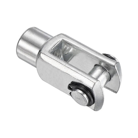 Beefy Air Cylinder Rod Clevis End Y Connector Set, 3 Pack, 42mm Length, M8x1.25 Female Thread, Silver, Made From Low Carbon Steel For High Strength, Wear Resistance And Smooth Automatic Equipment Fit For Industrial Use close-up