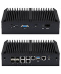 Beast Mode Intel Atom C3958 Mini Computer with 16 Core Raw Power, 4Gb DDR4 Ram, and 128Gb NVMe Drive rear and front views