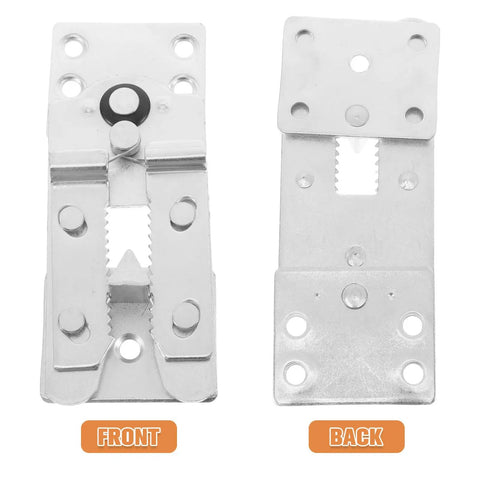 Two Pack Metal Sectional Couch Connectors For Sofa Furniture Heavy Duty Silver Brackets front and back view