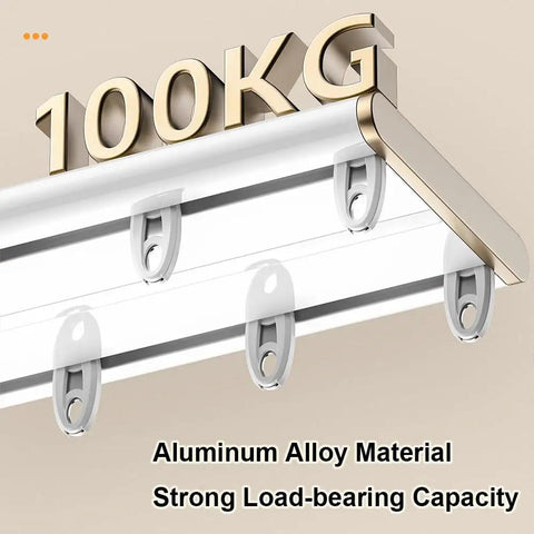 Heavy Duty Aluminum Sliding Barn Door Track System Built For Smooth Ceiling Mount Setups Featuring Silent Bypass Rollers That Glide Like Butter with 100KG capacity.