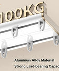 Heavy Duty Ceiling Mount Double Track Sliding Barn Door Hardware Kit featuring adjustable aluminum rails and support for 100KG.