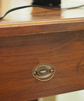 Six Pcs Oval Retro Brass Drop Swing Furniture Drawer Pulls With Screws Antique Bronze Finish installed on wooden drawer