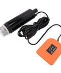 Heavy Duty No Hassle Battery Powered Portable Sump Pump delivering 500 gph flow and 16 foot lift, including cord and float switch.