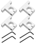 4 Piece SK20 Aluminum Linear Rod Rail Shaft Support Clamps For 20mm Shaft With 6mm Mount Holes Heavy Duty CNC Machine 3D Printer Mounting Brackets In Silver Tone