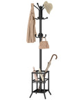 Freestanding Coat Rack With Umbrella Holder And 12 Metal Hooks Three Tier Tree Coat Stand For Entryway Hallway Bedroom Living Room Or Office
