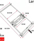 Straight Up Precision Dual Rail Edge Guide For Circular Saw dimensions showing 46CM x 38.5CM stainless steel construction for accurate cuts.