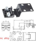 Industrial Cabinet Door Hinge Hardware Kit for durable cabinets and shop gear, heavy duty steel hinges with dimensions