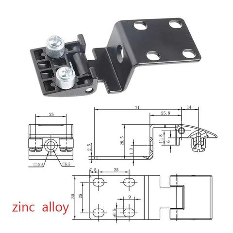 Industrial Cabinet Door Hinge Hardware Kit for durable cabinets and shop gear, heavy duty steel hinges with dimensions