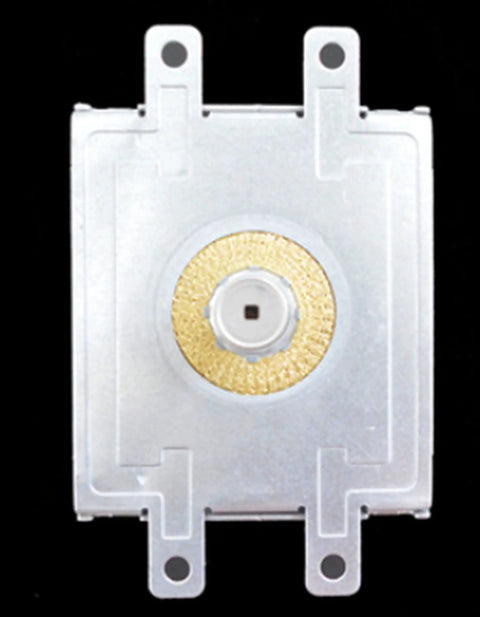 Zatagen 2M244-M1 Industrial Magnetron For Microwave Drying Equipment 1000W Water Cooled Component top view with gold plating.