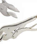8-Inch Sheet Metal Bender Hand Seamer Locking Tool with adjustable flat head vise grip clamps for precise edges, close-up view