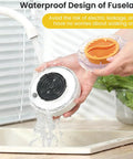 Cordless Electric Produce Washer And Veggie Scrubber Driven By Smart Electrolytic Tech, waterproof design being rinsed.