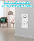 Installed Six Pack Replacement Dimmer Knob Set Universal Dimmer Knobs For Ceiling Lights And Wall Switches Easy Install Fits Skylark Models SCL 153P S 600 S 600P S 660PNL S 603P S 603PNL S 603PG S 1000 Durable PETG on wall