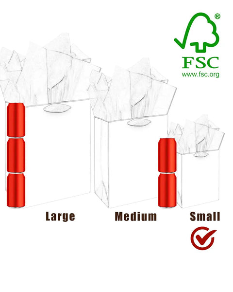 Clashing Floral Gift Bags With Tissue Paper Handles, 2.4x4.7x6.3 Inch Small Gift Bags Pack Of 12 With FSC logo visible