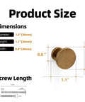 Dimensions of Set Of 10 Antique Brass Cabinet Knobs And Zinc Alloy Drawer Pulls for Kitchen Cabinets with screw details.